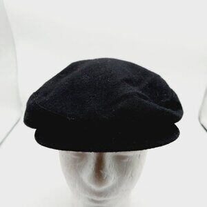 Vintage W & M Cabbie Hat Wool Newsboy Cap Size Small Black